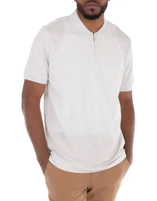 Short-sleeved Zip-placket Polo Shirt