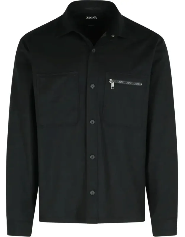 Wool Jacket With Polyester Lining And Snap Button Closure