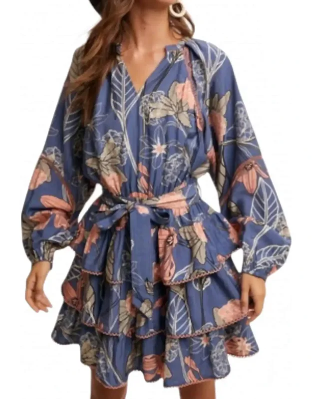 Floral Print Tiered Skirt Dress