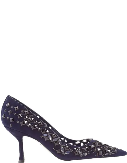 Trifora Crystal Suede Pumps