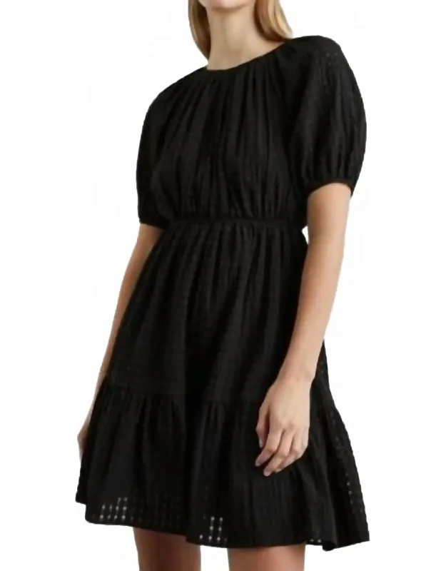 Khloe Mini Dress With A-line Silhouette And Button Closure