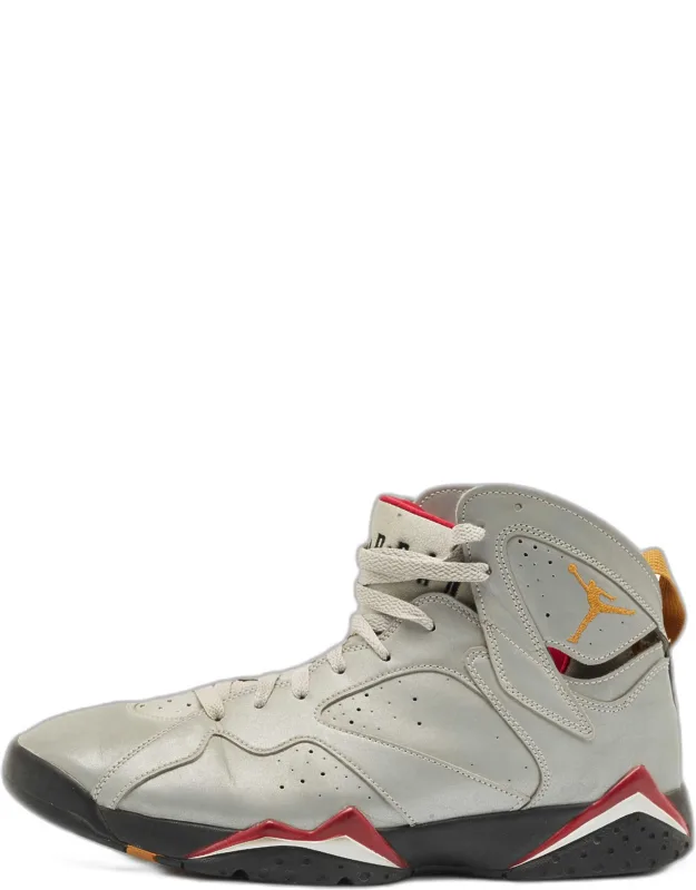 Silver Faux Leather Jordan 7 Retro Reflections Of A Champion Sneakers