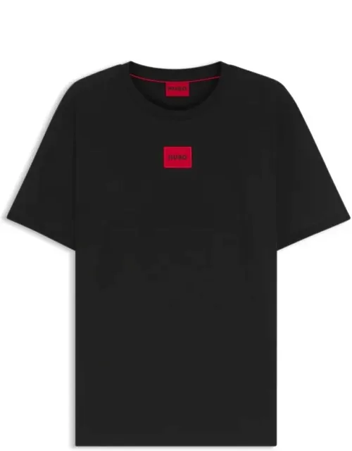 Cotton-jersey T-shirt With Label, Versatile, Year-round Comfort