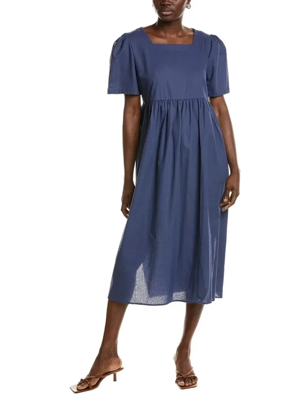 Shirred Midi Dress