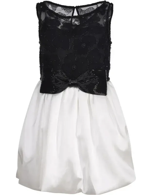 _self-portrait Dress With Floral Transparencies And Maxi Bow_