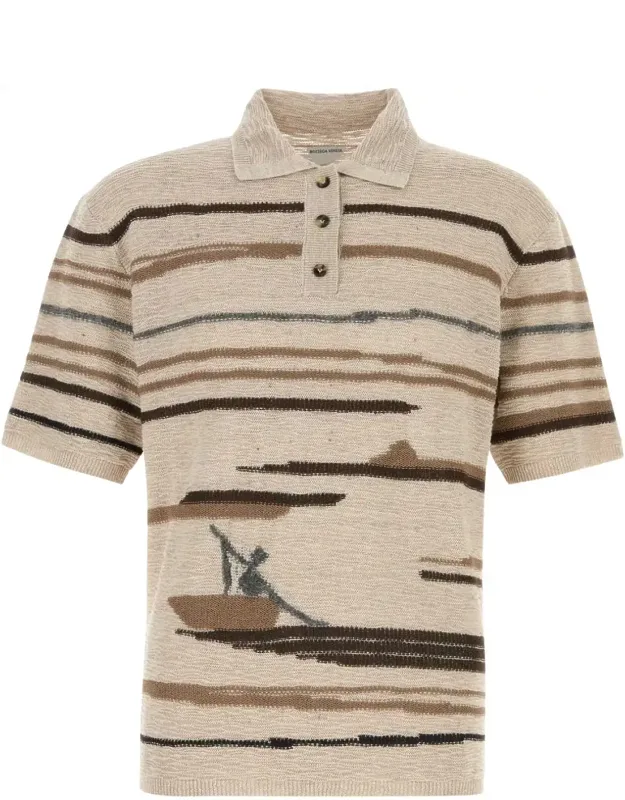 Embroidered Cotton Blend Polo Shirt