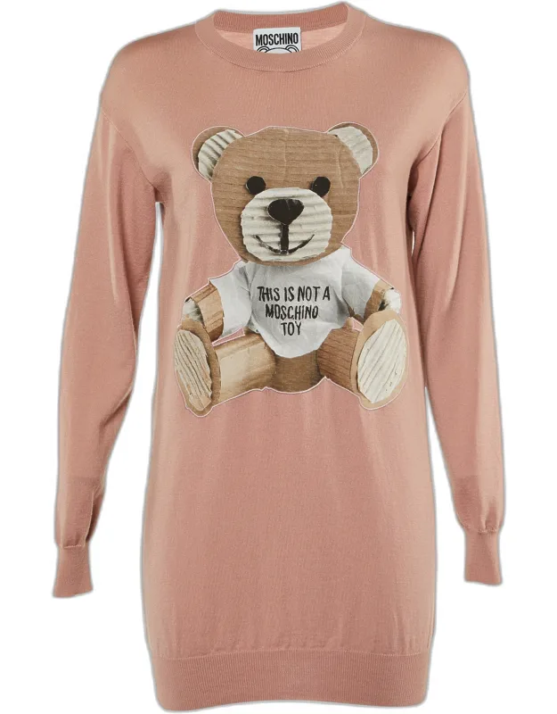 Wool Bear Appliqued Sweater Dress