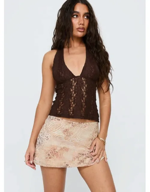 Feed The Soul Mini Skirt With Invisible Zipper And Pocketless Design