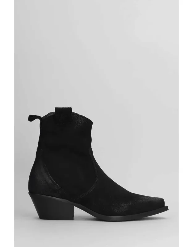 Metisse Texan Ankle Boots With Pointed Toe And Side Zip Closure