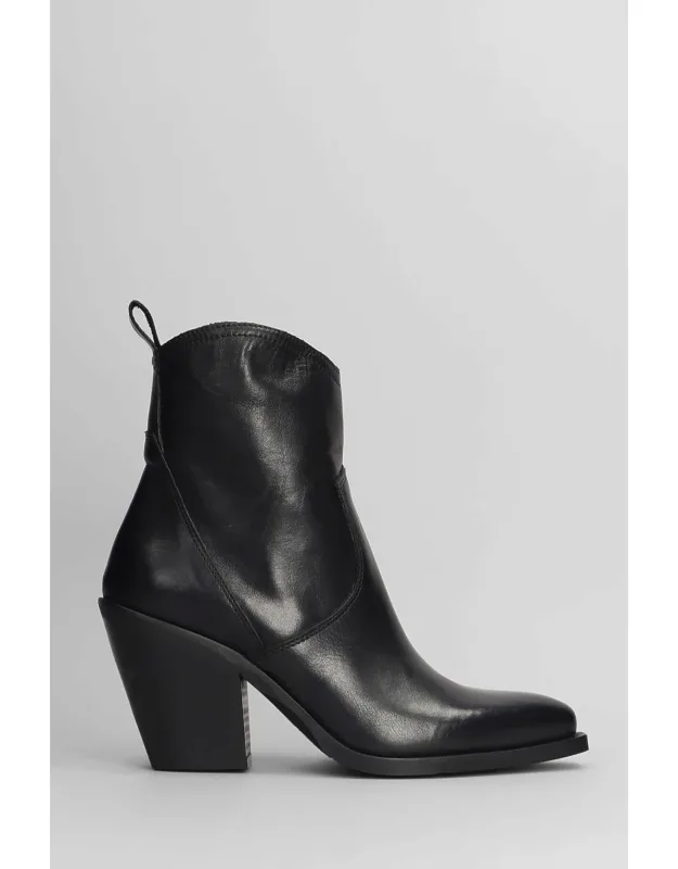 Metisse Texan Ankle Boots Pointed Toe Side Zip Closure