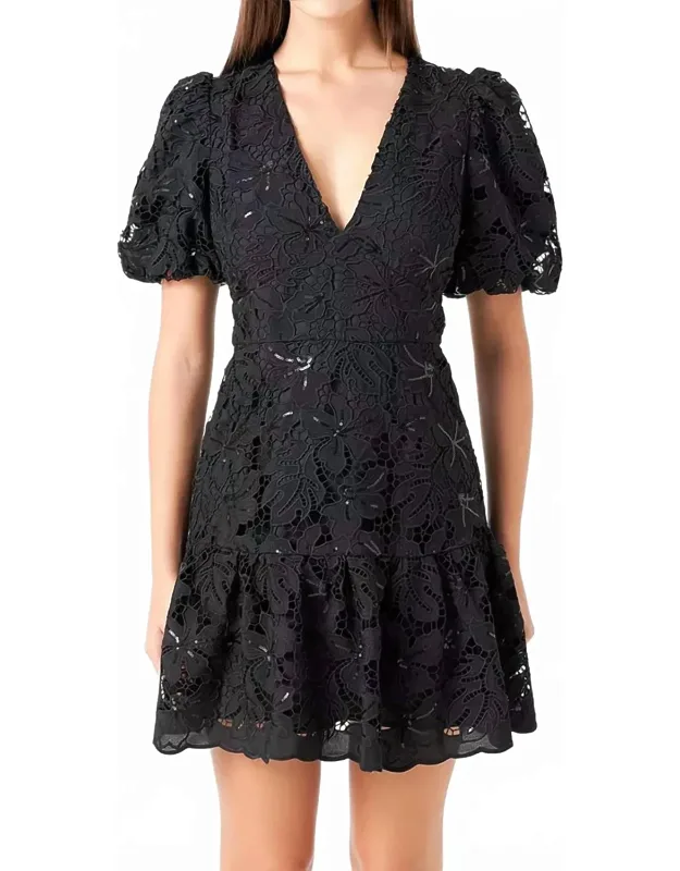 Sequin Lace Mini Dress