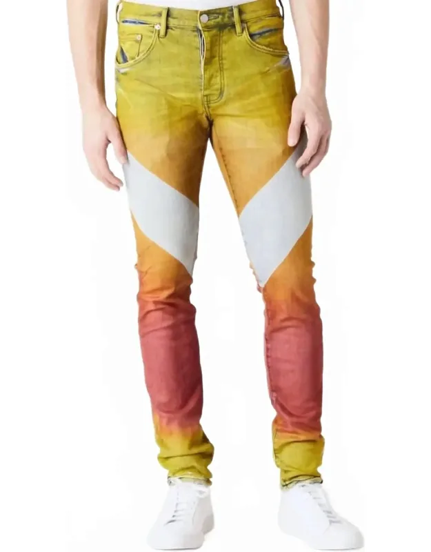 Multi Bright Color Coated Diagonal Jeans