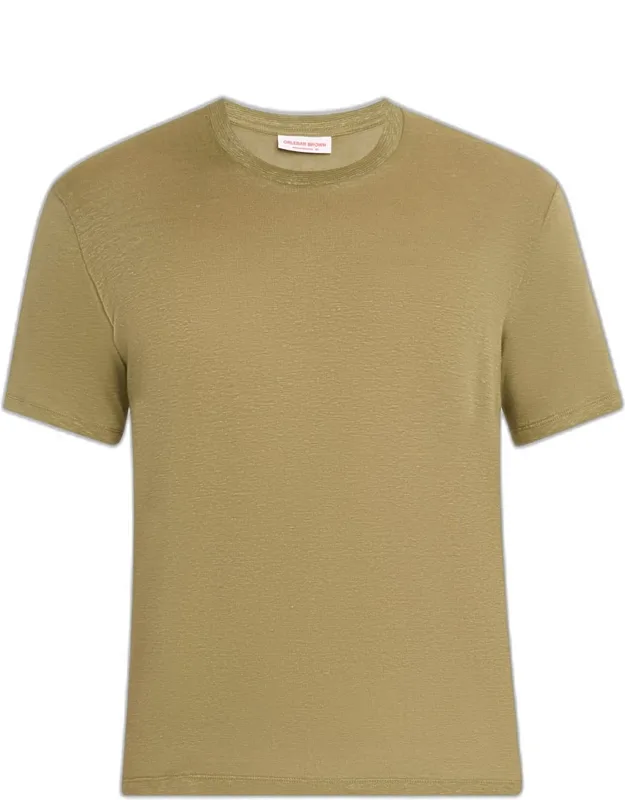 Easy-fit Stretch Linen Crewneck T-shirt