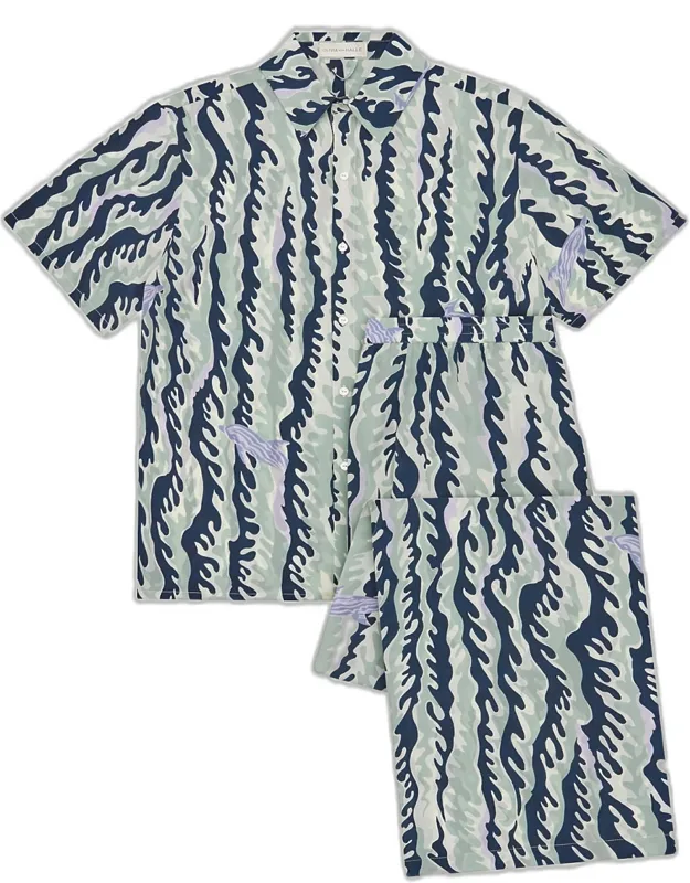Marina Dolphin-print Silk Pajama Set