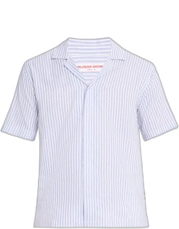 Maitan Relaxed-fit Linen Beach Stripe Camp Shirt