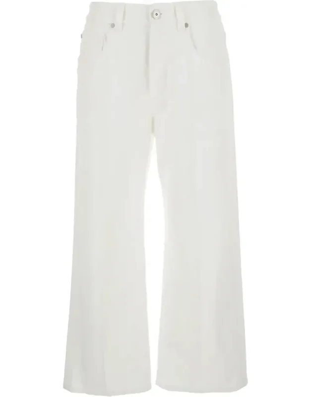 Jeans With Wide Leg And Monil Detail On The Rear In Denim