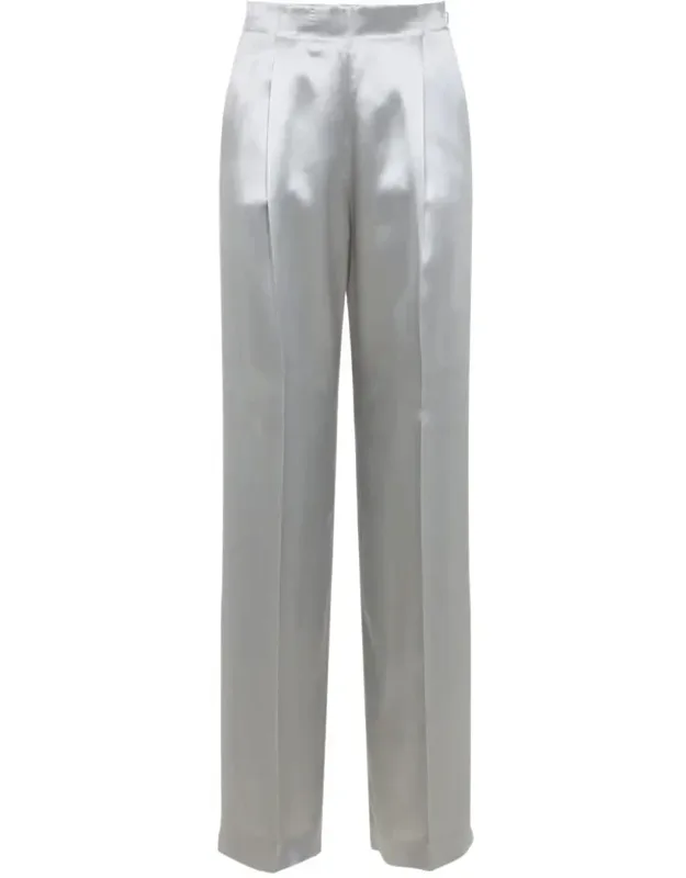 Alberta Ferretti Pants Crafted From Viscose Satin, Mid-waist