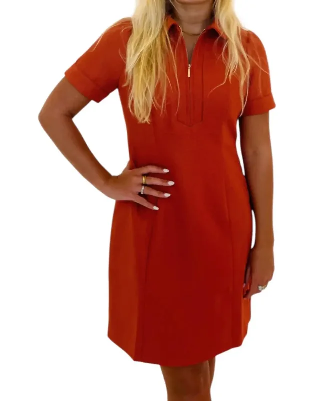 Front Zip Mini Dress