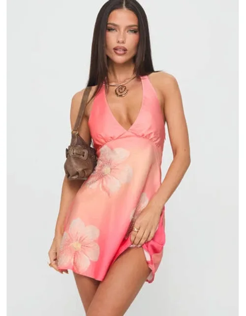 Laleisa Beaded Halter Mini Dress