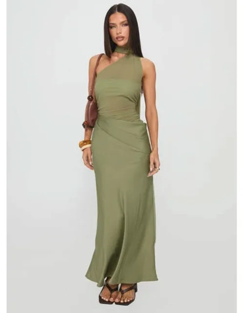 Halter Mesh Maxi Dress
