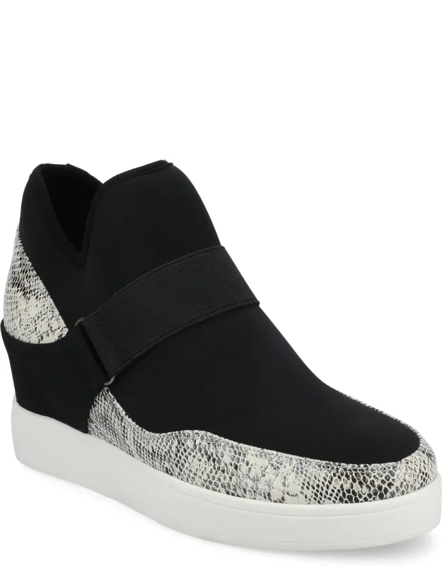 High Top Stretch Wedge Sneakers
