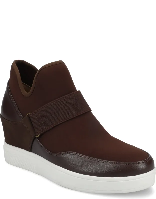 High Top Stretch Wedge Sneakers