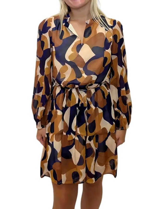 Ginger Mini Dress With A-line Silhouette And Long Sleeves