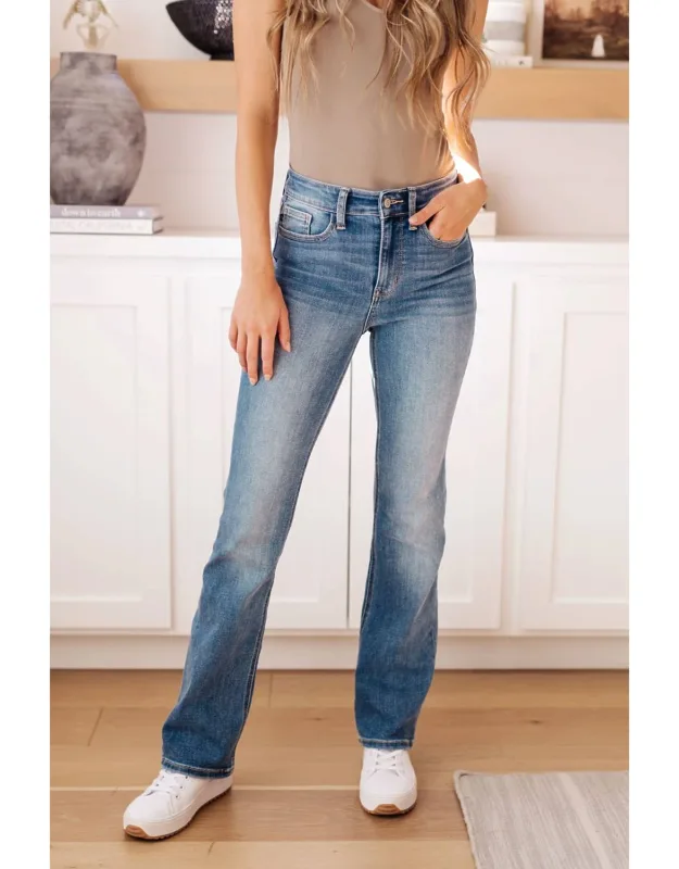High Waist Non Distressed Classic Bootcut Jeans