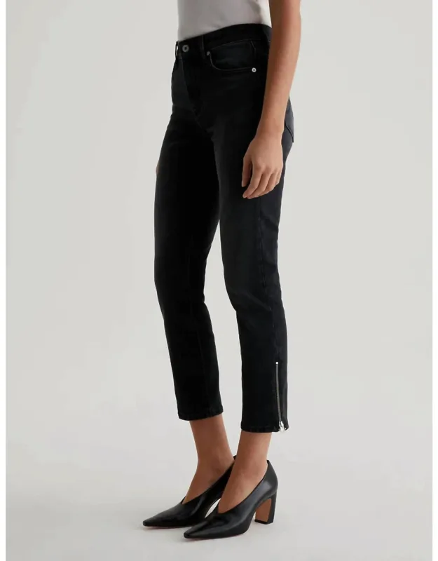 Crop Moto Slim Straight Cut Jeans