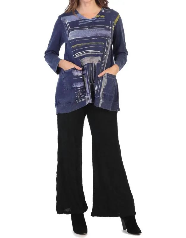 Linear Mineral Washed Patch Pocket Cotton Tunic
