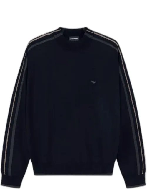 Sweater In Pure Virgin Wool And Jacquard Workmanship