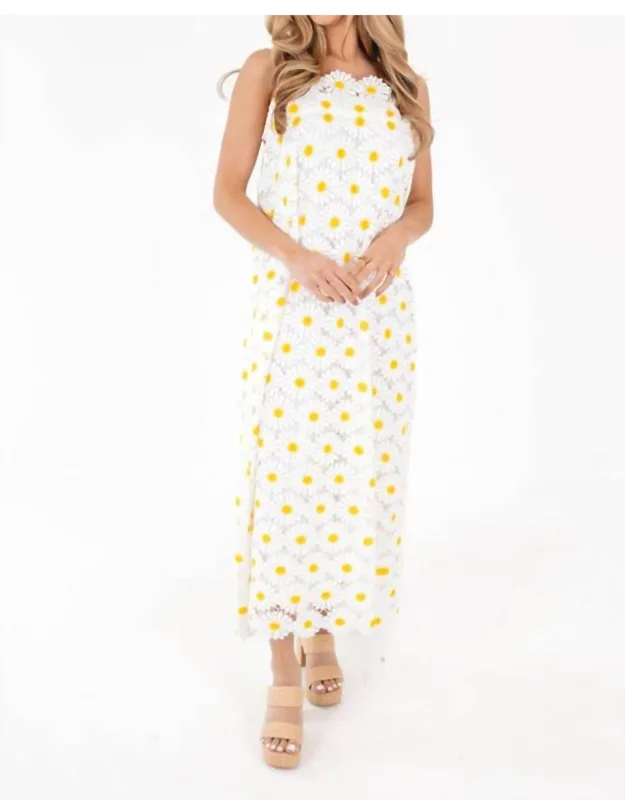 Sunny Sunflower Crochet Dress