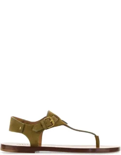 Suede Thong Sandals