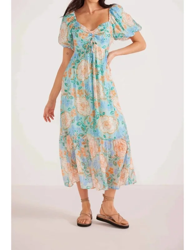 Evelyn Puff Sleeve Midi Dress
