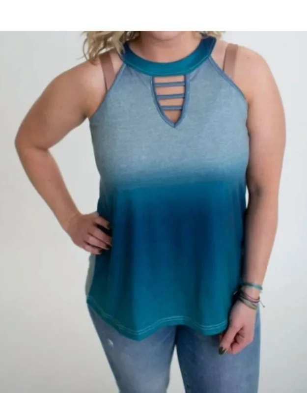 Ombre Keyhole Tank Top