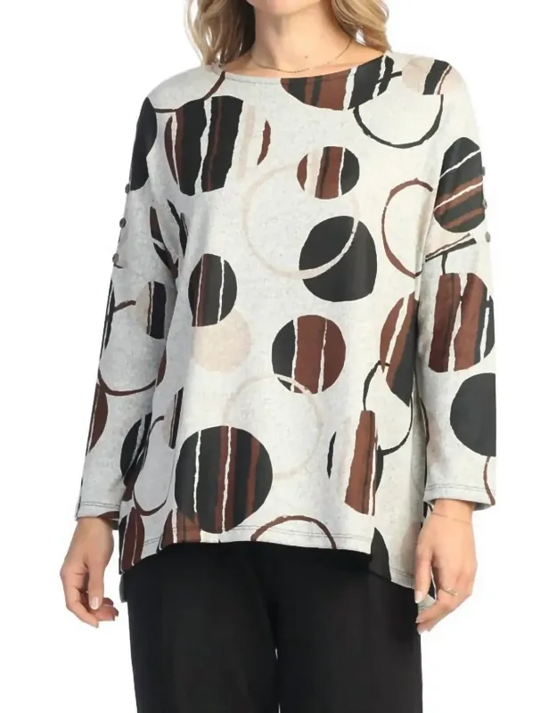 Brushed Knit Safari Crewneck Tunic