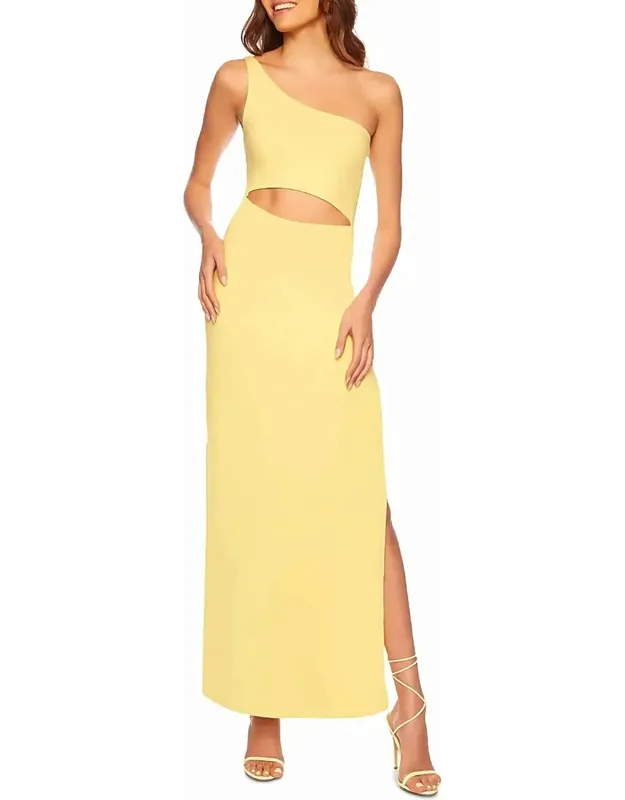 One Shoulder Cut Out Maxi Dress