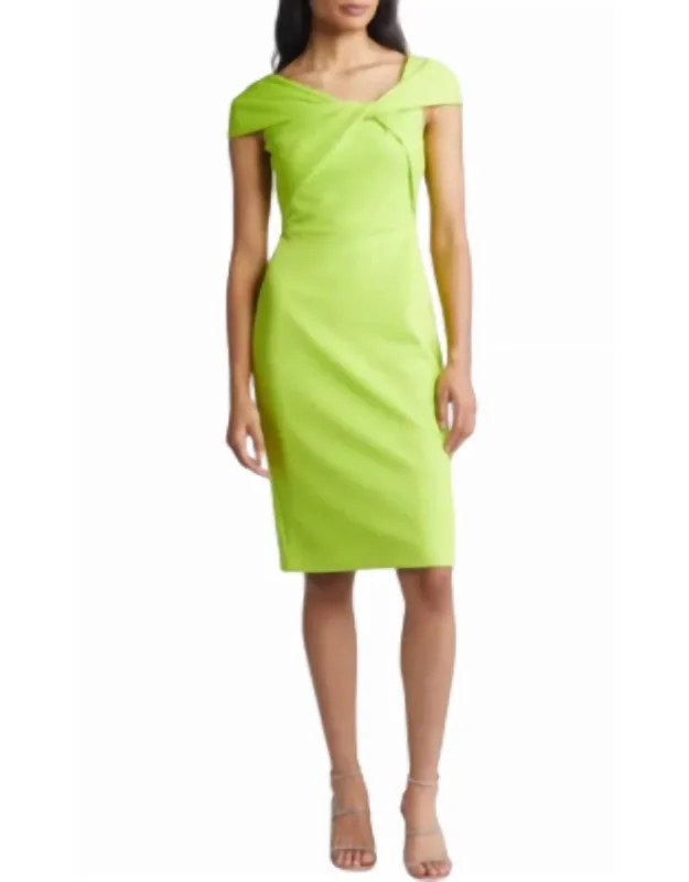 Wrapped Neckline Midi Dress