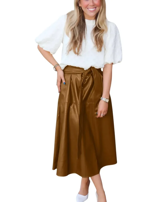 Pleather Midi Skirt