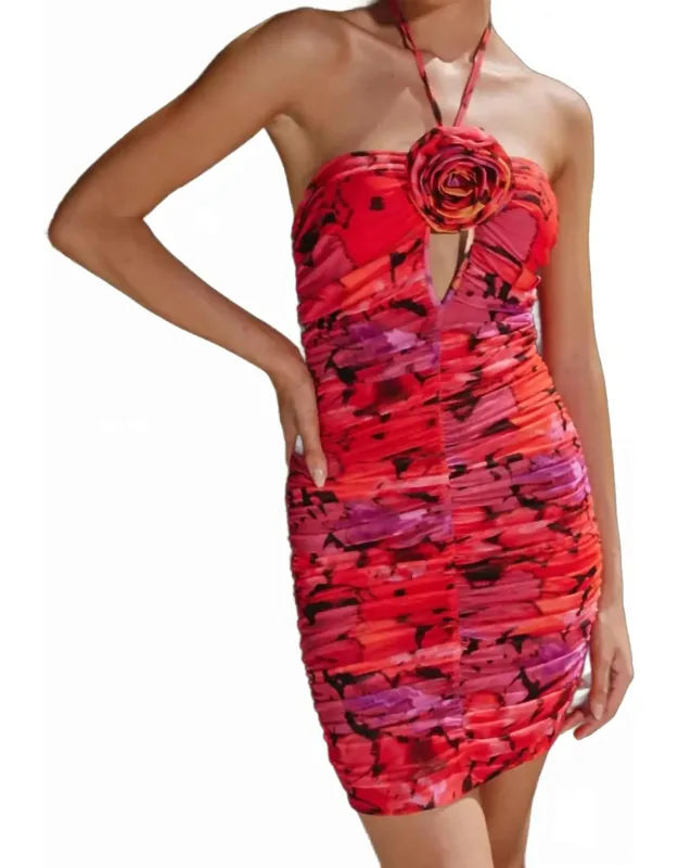 Sleeveless Mini Dress In Floral Print