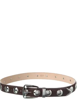 Khaite Benny Suede Belt With Silver-tone Hardware And Pin Buckle Closure