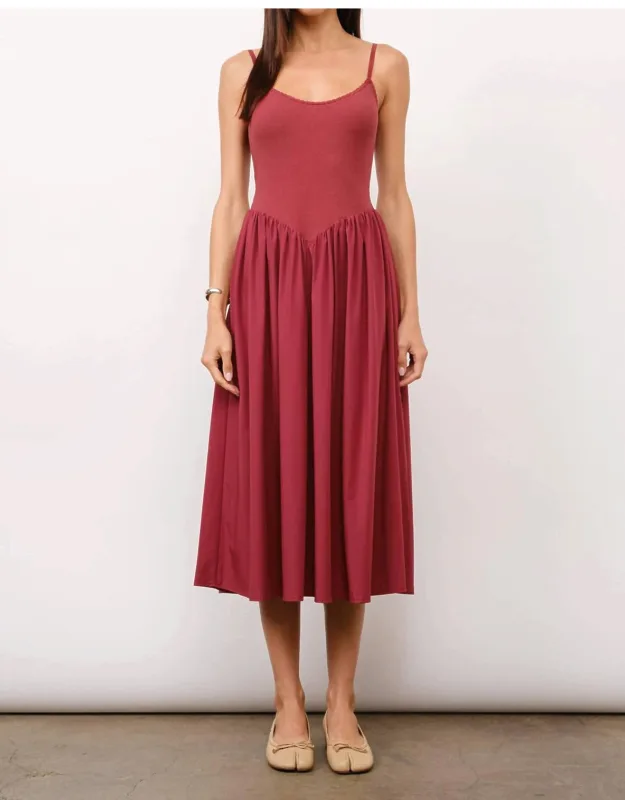 Contrast Rib Midi Dress
