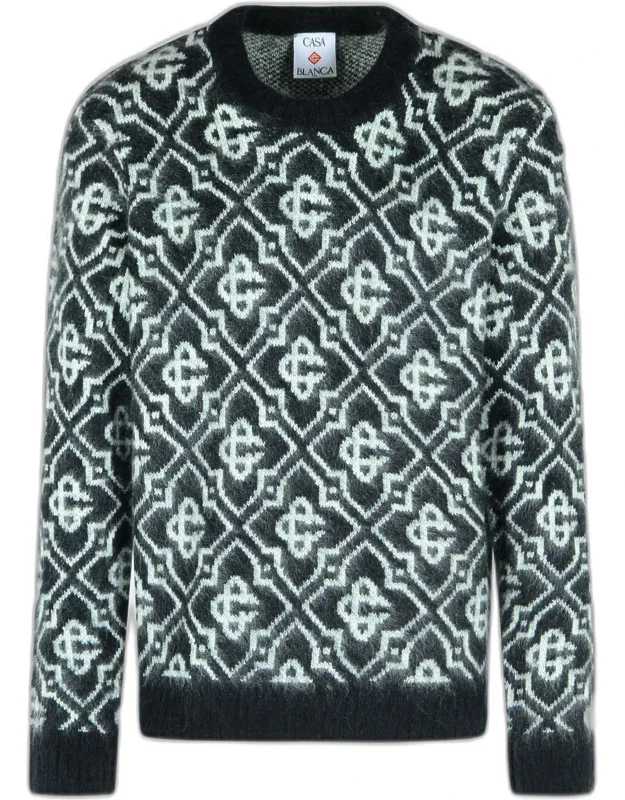 Mohair Blend Monogrammed Sweater