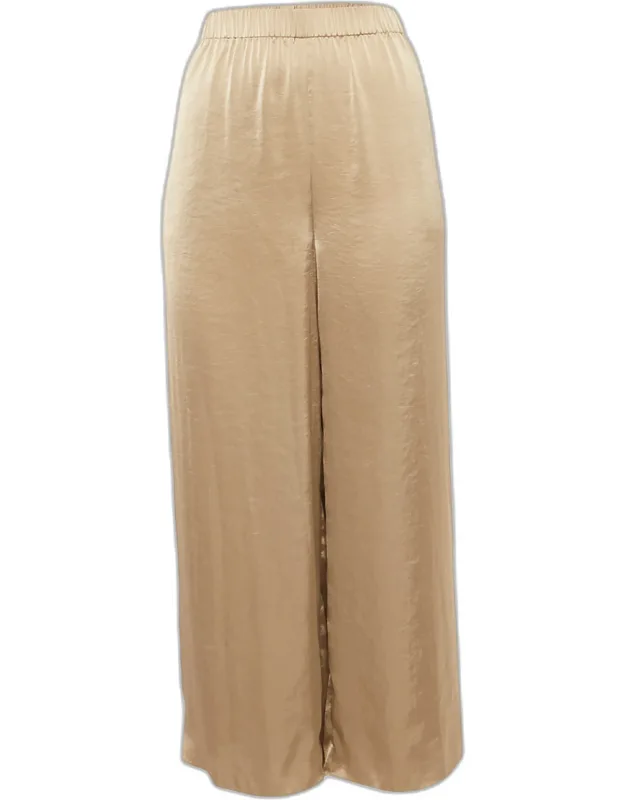 Gold Sateen Straight Leg Pants