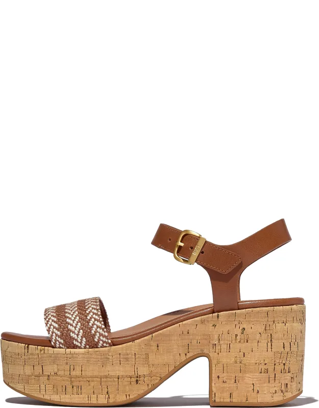 Platforms V-weave Cork Heeled Ankle-strap Sandals