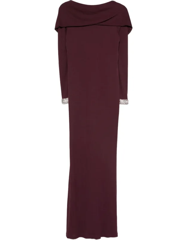 Embellished-cuffs Maxi Dress