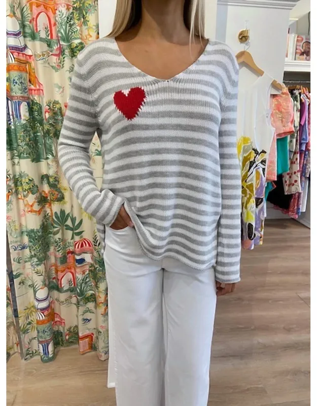 V-neck Striped Sweater