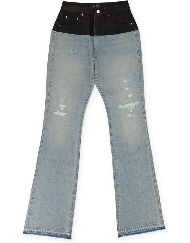Hybrid Bootleg Leather Jeans