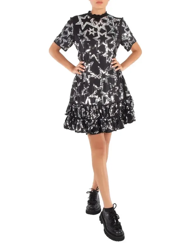 Star Motif Sequin-embellished Dress