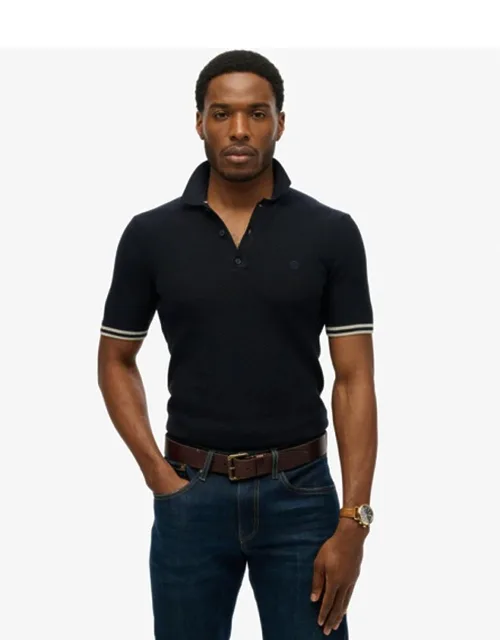 Knitted Texture Short Sleeve Polo Shirt